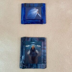 2 glass Artisan made frames Native American art